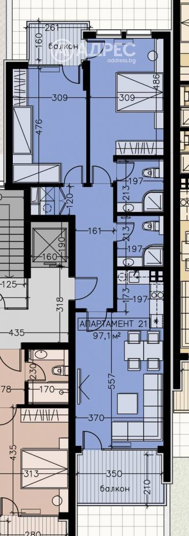 Тристаен апартамент, София, Манастирски ливади - изток, 655086, Снимка 1