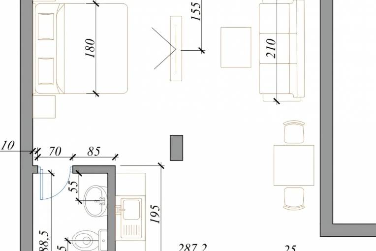 Едностаен апартамент, Варна, Погребите, 682086, Снимка 7