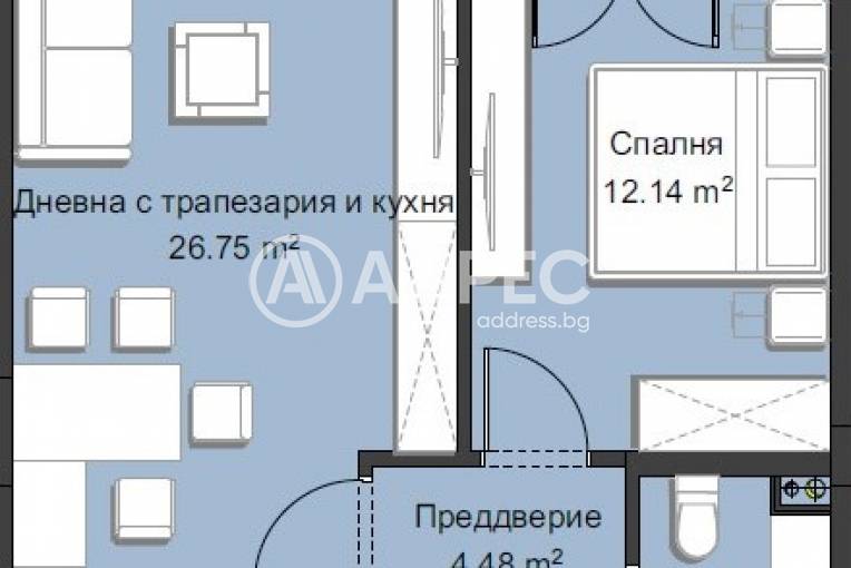 Двустаен апартамент, Пловдив, Христо Смирненски, 635087, Снимка 5