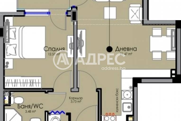 Двустаен апартамент, Бургас, Хоризонт, 681087, Снимка 2