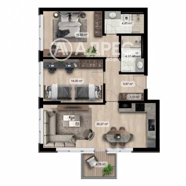 Тристаен апартамент, София, 651089, Снимка 1