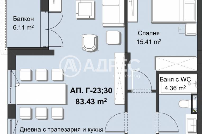 Двустаен апартамент, Пловдив, Христо Смирненски, 635090, Снимка 5