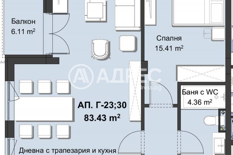 Двустаен апартамент, Пловдив, Христо Смирненски, 635091, Снимка 5