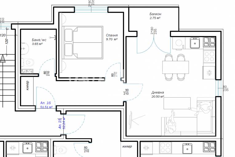 Двустаен апартамент, Варна, м-ст Пчелина, 642091, Снимка 2