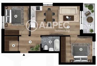 Тристаен апартамент, Варна, м-ст Ален Мак, 655096, Снимка 2