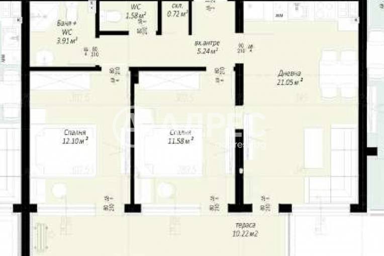 Тристаен апартамент, Пловдив, Беломорски, 666096, Снимка 3