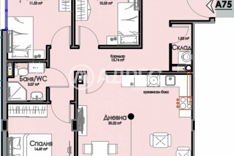 Многостаен апартамент, Бургас, Хоризонт, 681096, Снимка 2