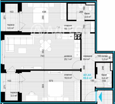 Тристаен апартамент, Варна, Аспарухово, 651097, Снимка 1