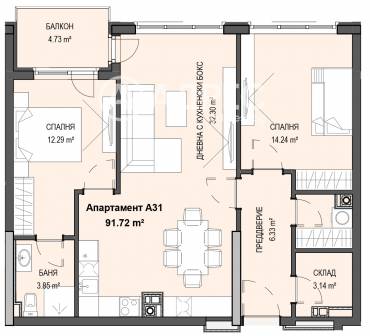 Тристаен апартамент, София, Кръстова вада, 669098, Снимка 1
