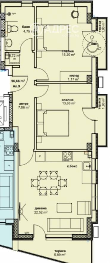 Тристаен апартамент, Пловдив, Център, 651099, Снимка 1