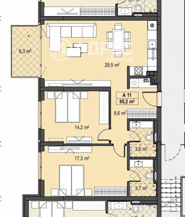 Тристаен апартамент, София, Бояна, 678099, Снимка 1