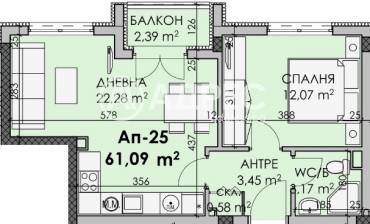 Двустаен апартамент, Бургас, Мадика, 678103, Снимка 1