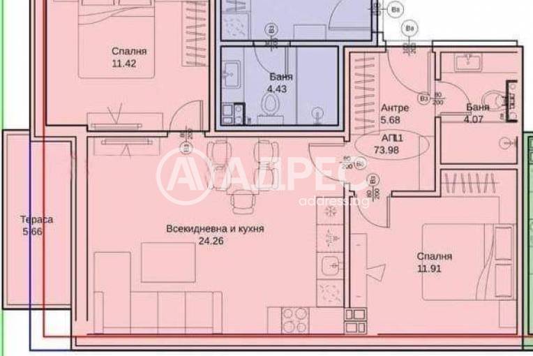 Тристаен апартамент, Пловдив, Кючук Париж, 629104, Снимка 1