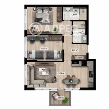 Тристаен апартамент, София, 651105, Снимка 1