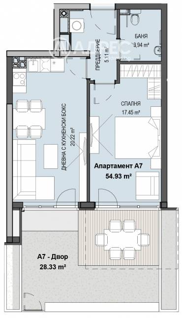 Двустаен апартамент, София, Кръстова вада, 669106, Снимка 1