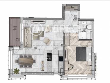 Двустаен апартамент, София, Горна Баня, 668109, Снимка 1