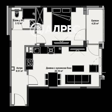 Двустаен апартамент, София, Витоша, 691109, Снимка 1