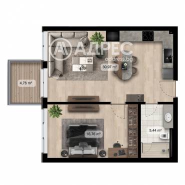 Двустаен апартамент, София, 651113, Снимка 1