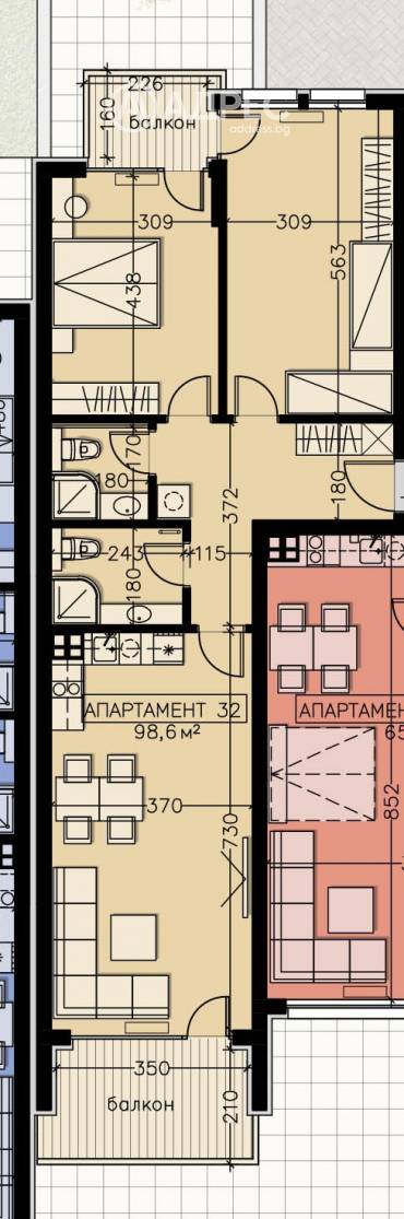 Тристаен апартамент, София, Манастирски ливади - изток, 655113, Снимка 1