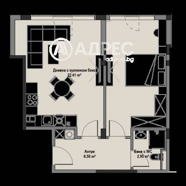 Двустаен апартамент, София, Витоша, 691113, Снимка 1