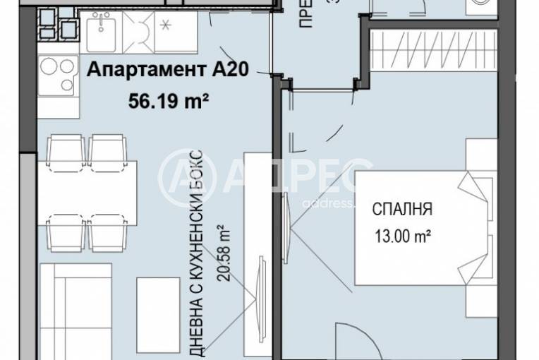 Двустаен апартамент, София, Кръстова вада, 652114, Снимка 4