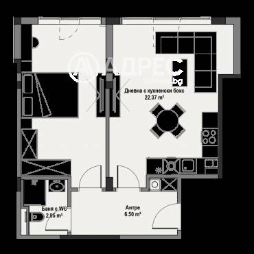 Двустаен апартамент, София, Витоша, 691114, Снимка 1