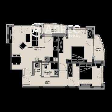 Тристаен апартамент, София, Витоша, 691115, Снимка 1