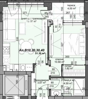 Двустаен апартамент, Пловдив, Тракия, 664118, Снимка 1
