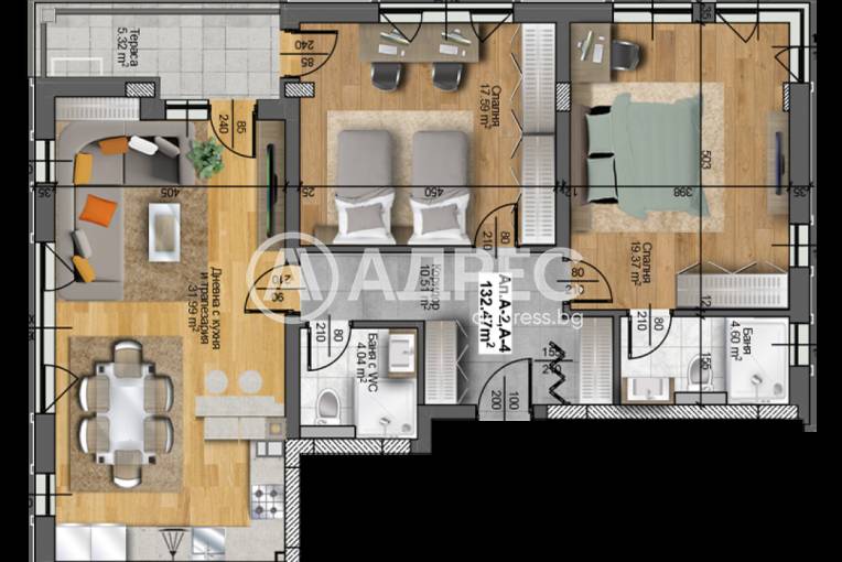 Тристаен апартамент, Пловдив, Христо Смирненски, 609122, Снимка 4