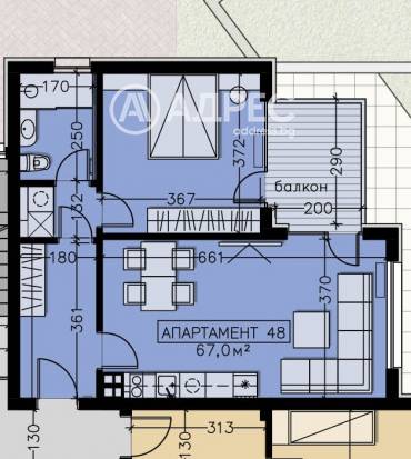 Двустаен апартамент, София, Манастирски ливади - изток, 655122, Снимка 1