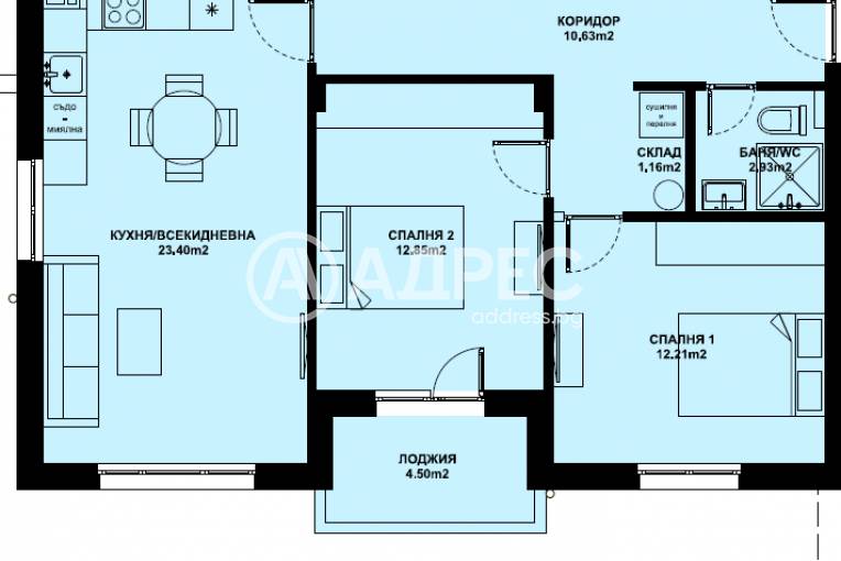 Тристаен апартамент, Благоевград, Изгрев, 674123, Снимка 1