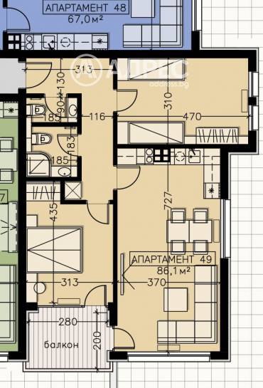 Тристаен апартамент, София, Манастирски ливади - изток, 655124, Снимка 1