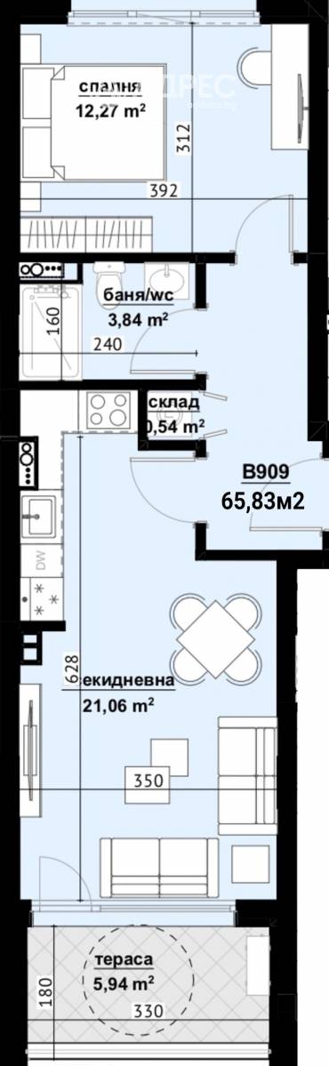 Двустаен апартамент, Бургас, Изгрев, 604126, Снимка 1