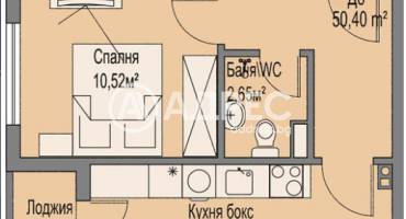 Двустаен апартамент, Бургас, Меден рудник - зона А, 673127, Снимка 1