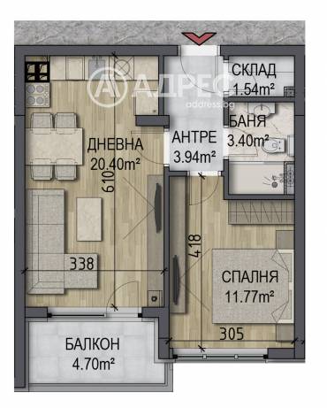 Тристаен апартамент, София, Овча купел, 702127, Снимка 1