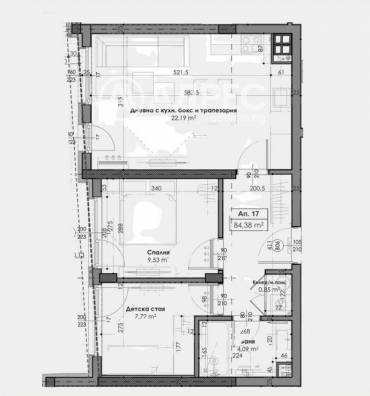 Тристаен апартамент, София, Толстой, 697128, Снимка 1