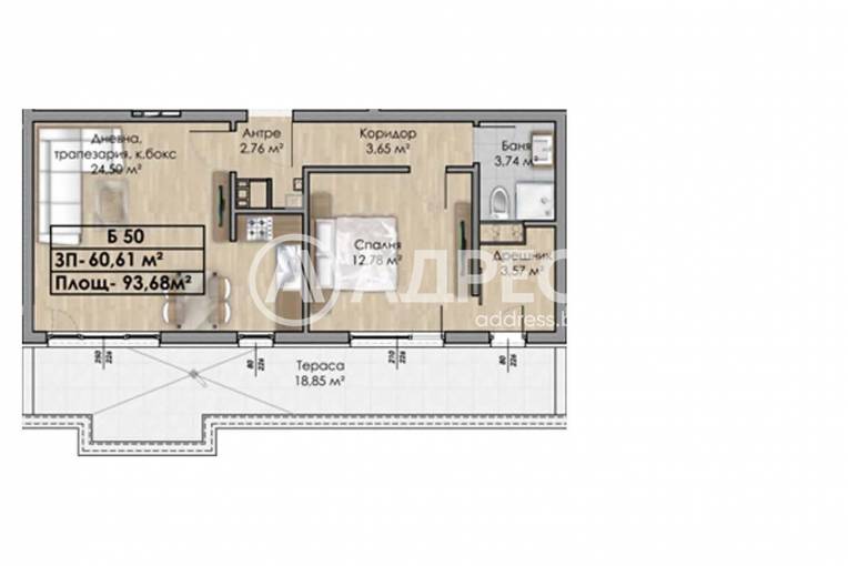 Двустаен апартамент, София, Овча купел, 661132, Снимка 4