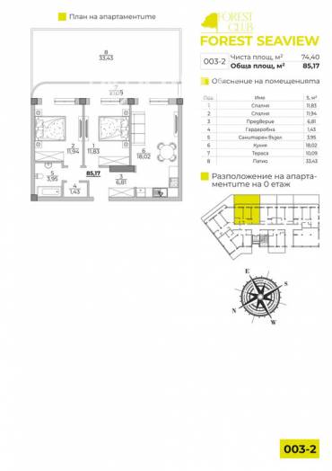 Тристаен апартамент, Варна, к.к. Чайка, 631133, Снимка 1