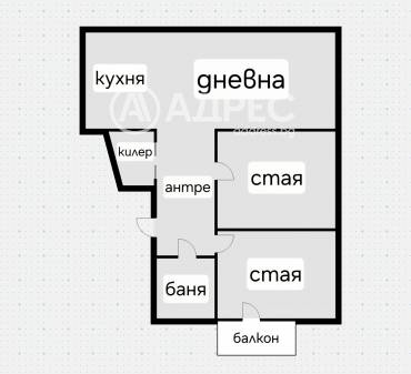 Тристаен апартамент, София, Център, 677134, Снимка 1