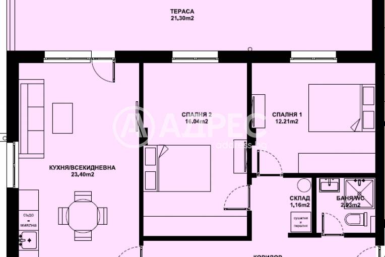 Тристаен апартамент, Благоевград, Изгрев, 674138, Снимка 1