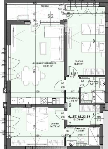 Тристаен апартамент, Пловдив, Тракия, 664139, Снимка 1