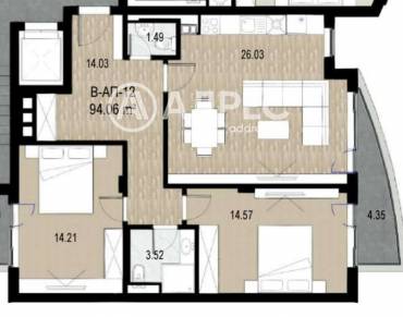 Тристаен апартамент, София, Витоша, 658143, Снимка 2