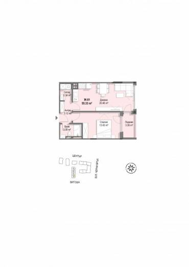 Двустаен апартамент, София, Кръстова вада, 652149, Снимка 1