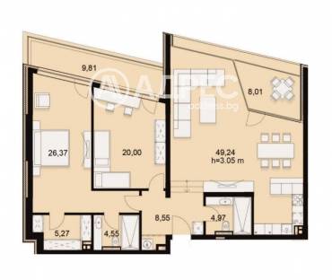 Тристаен апартамент, София, Симеоново, 653149, Снимка 1