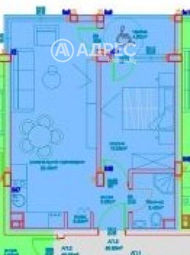 Двустаен апартамент, Бургас, Славейков, 679149, Снимка 1