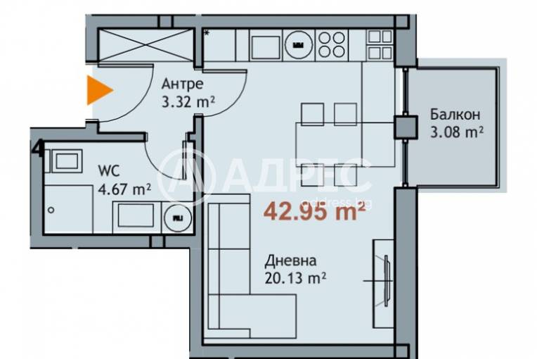 Едностаен апартамент, Варна, к.к. Чайка, 682149, Снимка 4