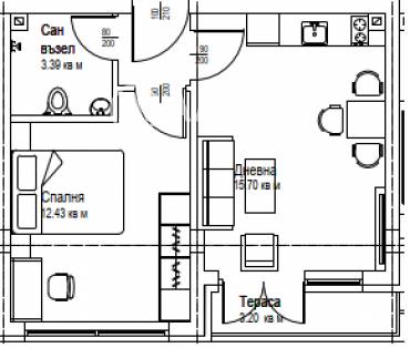 Двустаен апартамент, Стара Загора, Железник- запад, 645153, Снимка 1