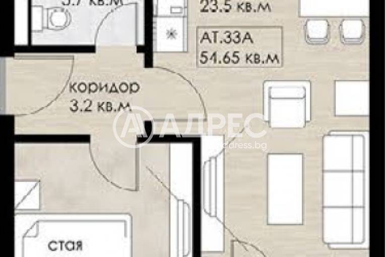 Двустаен апартамент, София, Дружба 2, 697153, Снимка 2