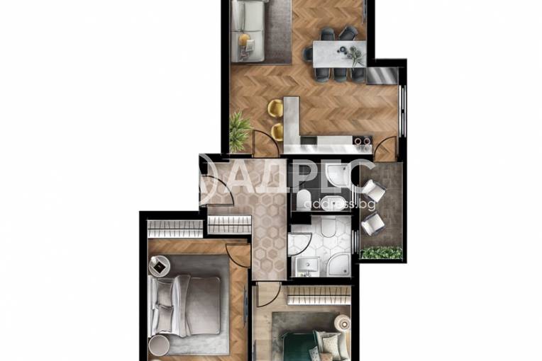 Тристаен апартамент, София, Люлин 5, 587154, Снимка 4