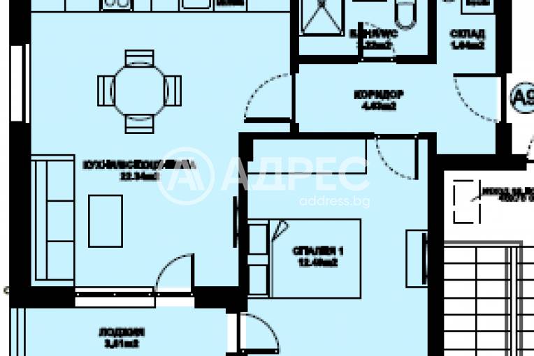 Двустаен апартамент, Благоевград, Изгрев, 674156, Снимка 1